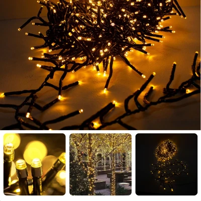 Afbeelding van Cheqo® Kerstverlichting Kerstboomverlichting Kerstlampjes 1000 LED 15M Voor Binnen en Buiten Timer Warm Wit 8 Lichtfuncties Lang Snoer Clusterverlichting Sfeerverlichting Feestverlichting