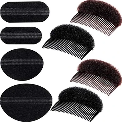 Afbeelding van Bump It Up Volume Haarbasis Set Spons Styling Insert Braid Tool Haar Kam Clip Bun Haarpad Accessoires voor Vrouwen Meisjes DIY Kapsel (8 stuks)