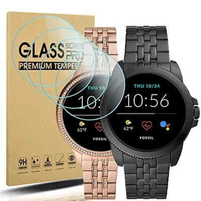 Afbeelding van Diruite 4 Stuks Gehard Glas voor Fossil Gen 5E 42mm/44mm Screen Protector,HD Beschermfolie Smartwatch