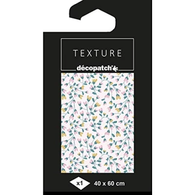 Afbeelding van décopatch TD788C 1 vel 40x60cm papier motief textuur, Liberty roze/goud