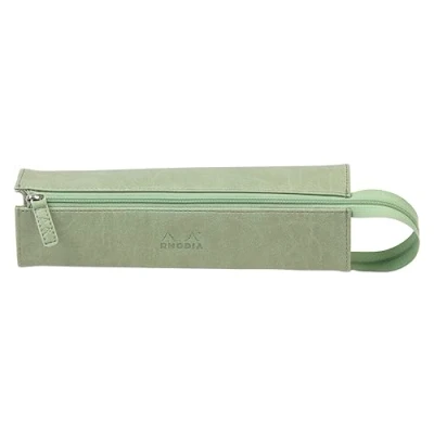 Afbeelding van RHODIA Rhodiarama Celadon 319032C Pennenetui, 23 x 5 cm, platte opening voor gebruik als etui, kunstleer, opbergen van pennen, potloden, viltstiften, kleine accessoires