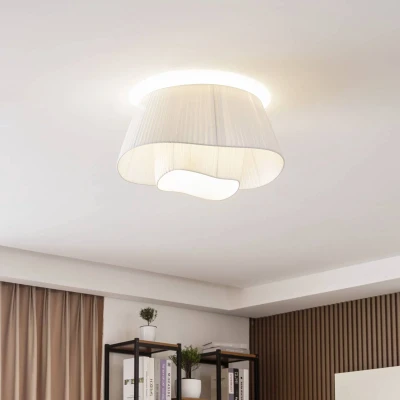 Afbeelding van Lindby plafondlamp 1licht IJzer, textiel H: 29.5 cm E27 wit