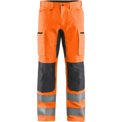 Afbeelding van Blaklader High Vis broek met stretch 1585 1811 Oranje/Medium Grijs D96