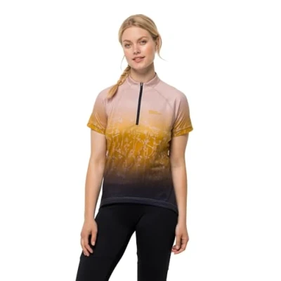 Afbeelding van Jack Wolfskin Morobbia HZ Print T W Wielershirt Rose smoke, Dames, Maat: Large, smoke