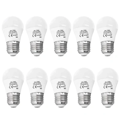Afbeelding van Jandei Set van 10 mini G45 LED Lampen, E27 Basis, 7W, Neutraal Wit 4200K voor Plafondlampen, Verlichtingssystemen, Decoratieve Kandelaars, Tafellampen.