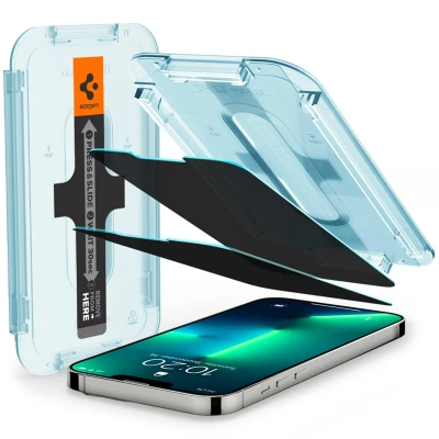 Afbeelding van Screenprotector Apple iPhone 13: Spigen GLAStR Privacy Fit + Applicator