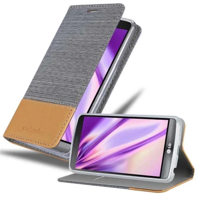 Afbeelding van Cadorabo Hoesje geschikt voor LG G3 STYLUS in LICHTGRIJS BRUIN Beschermhoes met magnetische sluiting, standfunctie en kaartvakje Book Case Cover Etui