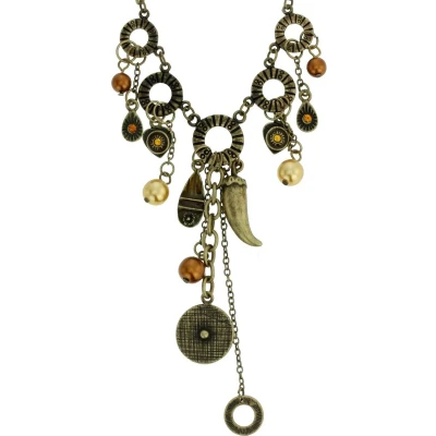 Afbeelding van Behave Oud goud kleurige ketting met hangers
