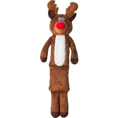 Afbeelding van Happy Pet Kerst Hondenspeeltje Zacht Pluche Rendier met Pieper 55X19X11 cm Feestelijke Speelgoed voor Honden