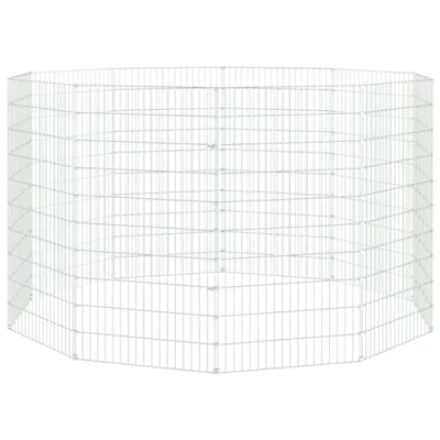 Afbeelding van vidaXL Konijnenkooi met 10 panelen 54x100 cm gegalvaniseerd ijzer