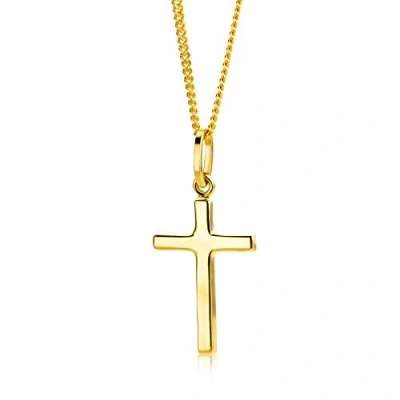 Afbeelding van OROVI ketting halsketting dames geelgoud 9 karaat / 375 goud met kruis 45 cm, Goud, Geen edelsteen