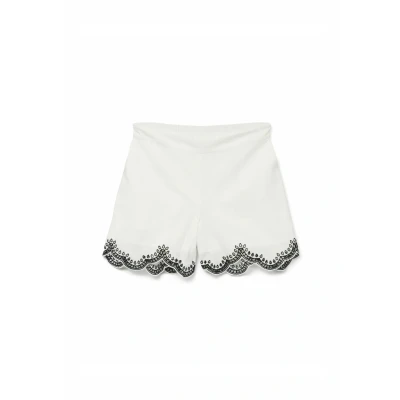 Afbeelding van VERO MODA regular waist casual short wit broderie