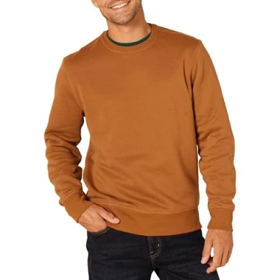 Afbeelding van Amazon Essentials Men&#039;s Fleecetrui met ronde hals (verkrijgbaar in grote en lange maten), Notenmuskaat, XL