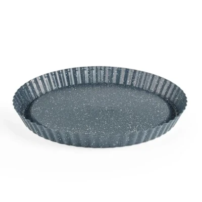 Afbeelding van Russell Hobbs RH03411EU7 Nightfall Stone 28 cm Tart Vorm anti aanbak quiche pan, bakvormen van koolstofstaal, gemakkelijk te reinigen, ronde flensvorm, taartvorm, ovenvast tot 220 C/gasniveau 7