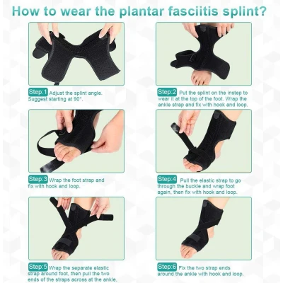 Afbeelding van Night Spalk Orthotische Plantar Fasciitis Drop Foot Ondersteuning Kracht Brace Achillespees Hielspoor Relief Compressie Sokken links of rechts voet