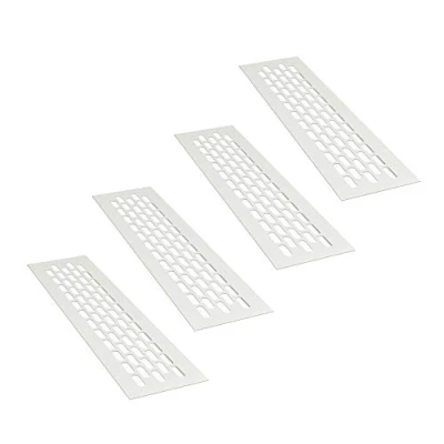 Afbeelding van sossai® aluminium ventilatierooster Alucratis (4 stuks) Rechthoekig afmetingen: 24,5 x 6 cm Kleur: wit afvoerluchtrooster