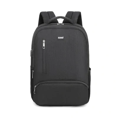 Afbeelding van Kono Rugzak Mens Laptop 15.6 Inch Tas Schooltas Jongens Reizen voor Mannen, Zwart, M, Casual