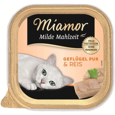 Afbeelding van 6 x 100 g Miamor Milde Maaltijd Kattenvoer Gevogelte puur &amp; Rijst