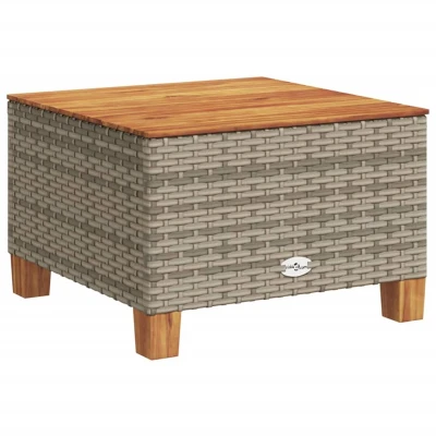 Afbeelding van Tuintafel 55x55x36 cm poly rattan en acaciahout grijs
