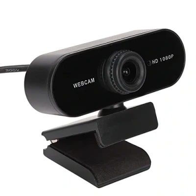 Afbeelding van 1080P Webcam, 360 Rotatie 30fps HD USB Webcam met Microfoon, Streaming Desktop Computer Camera voor Conferentie Videobellen(Echte handmatige focus)