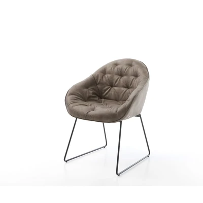 Afbeelding van Armleunstoel Gaio Flex slipframe zwart taupe vintage