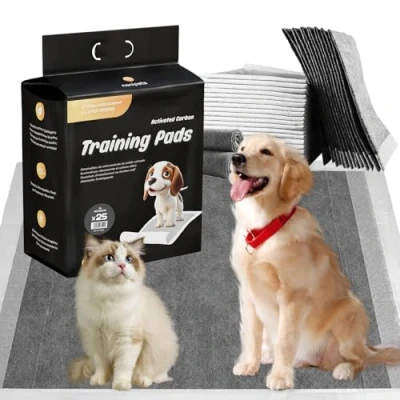Afbeelding van Nanipets® Puppy Pads Actieve Kool trainingspads voor honden, superabsorberende en lekvrije huisdieren, 60 x 90 CM Extra grote dikkere potjespads, 25 stuks