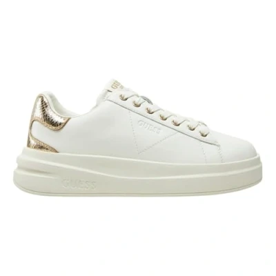 Afbeelding van Guess Elbina Sneakers laag, Dames, Maat: 35, White/gold Hoogwaardig imitatieleer