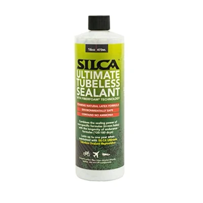 Afbeelding van SILCA Ultimate Tubeless bandenafdichtmiddel met Fiberfoam duurzaam, snel afdichtend fietsbandafdichtmiddel MTB , weg en fiets (400 ml afdichtmiddel carbon)