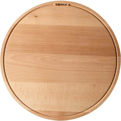 Afbeelding van Boska Pizzaplank Amigo XL Serveerplank ?44cm Beukenhout Met opvanggeul