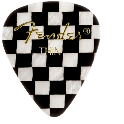 Afbeelding van Fender Picks 351 Checker Thin 12er set Premium Celluloid Plectrum