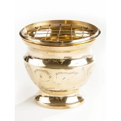 Afbeelding van Wierookbrander met netje messing 7,5 cm