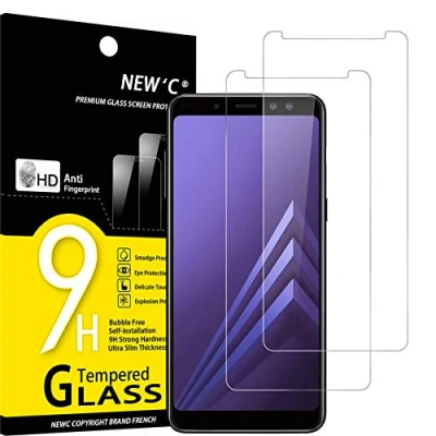 Afbeelding van NEW&#039;C 2 Stuks, Screenprotector voor Samsung Galaxy A8 (2018), Gehard Glass Schermbeschermer Film 0.33 mm ultra transparant, resistent