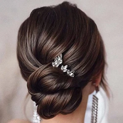 Afbeelding van Prosy Bruid bruiloft haarspelden goud bruids kristal haarclips strass steentjes hoofddeksels voor vrouwen en meisjes (Pack van 5)