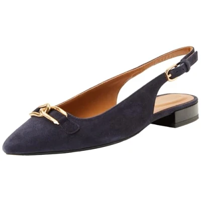 Afbeelding van Geox Slingback ballerina ́s, Dames, Maat: 39, Navy Leer
