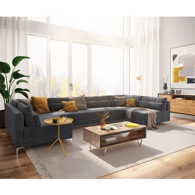 Afbeelding van Bank Elio Mikrofaser grafiet 400x185 cm XL woonlandschap