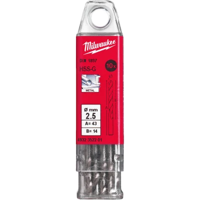 Afbeelding van Metaalboor Hss G Kort 2,5 X 43 Mm (10 Stuks)