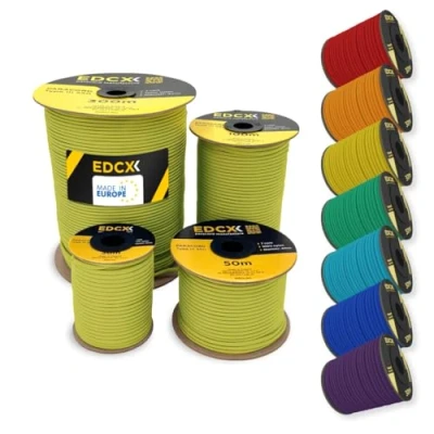 Afbeelding van EDCX 4mm Nylon Paracord 550 30m (100 voet) Type III, 100% Touw, 7 Strand Touw in Effen Kleuren (Yellow, 30 m)