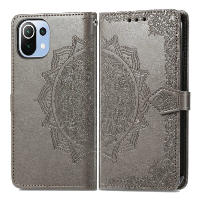 Afbeelding van Xiaomi Mi 11 Lite (4G) Hoesje Kunstleder iMoshion Bookcase Grijs Telefoonhoesje