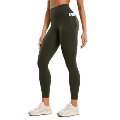 Afbeelding van CRZ Yoga Women&#039;s Butterluxe Gym Leggings 25&#039;&#039; High Waisted Workout met Zakken Boterzachte Olijfgroen XS