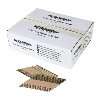 Afbeelding van Fixman Gegalvaniseerde ring spijkers, 2500 pak 2,9 x 65 mm
