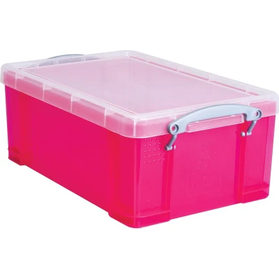 Afbeelding van Really Useful Box opbergdoos 9 liter, transparant felroze