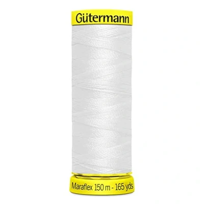 Afbeelding van Gutermann Maraflex garen wit no. 120 col.800 voor elastische stoffen rekbare stof kwaliteitsgaren jersey klosje 150m