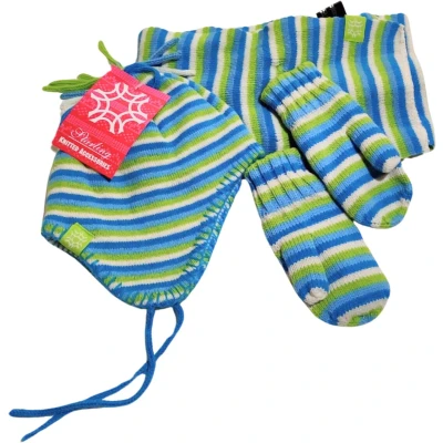 Afbeelding van Starling Kinder Winterset groen/wit/blauw gestreept