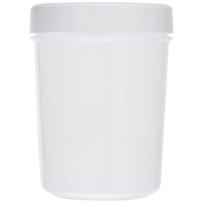Afbeelding van TATAY Voedselbox, luchtdicht, inhoud 0,4 l, schroefdeksel, BPA vrij, magnetron en vaatwasmachinebestendig, wit. Afmetingen: 8,5 x 11,1 cm