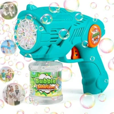Afbeelding van ZWOOS Automatisch bellenblaaspistool voor kinderen, zeepbellenblaasmachine met 110 ml, bellenblaasoplossing, navulbaar Bubble Gun speelgoed bruiloft/verjaardag/feest (blauw)