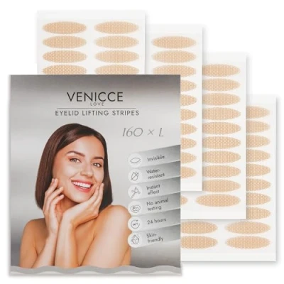 Afbeelding van VENICCE LOVE Slipoogledstrepen, onzichtbaar, slipoogledtape, ooglidstrepen, ooglidtape, ooglifttape, ooglifting zonder operatie, ooglidverstrakking, slipleden verwijderen, 160 x L