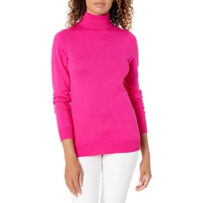 Afbeelding van Amazon Essentials Women&#039;s Lichtgewicht coltrui met lange mouwen en klassieke pasvorm (verkrijgbaar in grote maten), Helderroze, S
