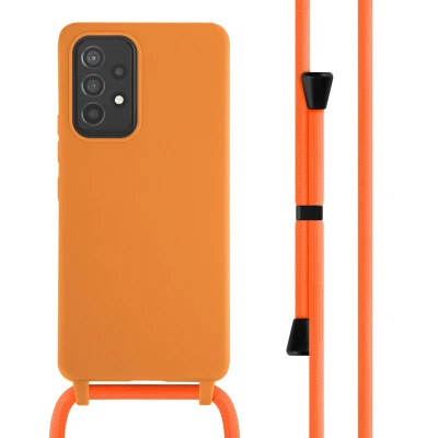 Afbeelding van Samsung Galaxy A53 Hoesje Siliconen en TPU (zacht) iMoshion Softcase/Koordhoesje/Backcover Oranje Telefoonhoesje