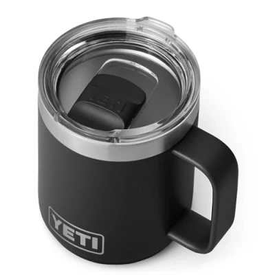 Afbeelding van YETI Rambler Mug, Vacuum Insulated Stainless Steel Stackable Mug with Magslider Lid, Black, 10 oz (296 ml)
