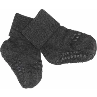 Afbeelding van GoBabyGo antislip sokjes bamboe Dark grey melange 2 3y (23 26)